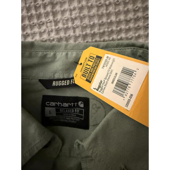 Carhartt Short Sleeve Button-Up Casual Shirt Size Large - Picture 7 of 7